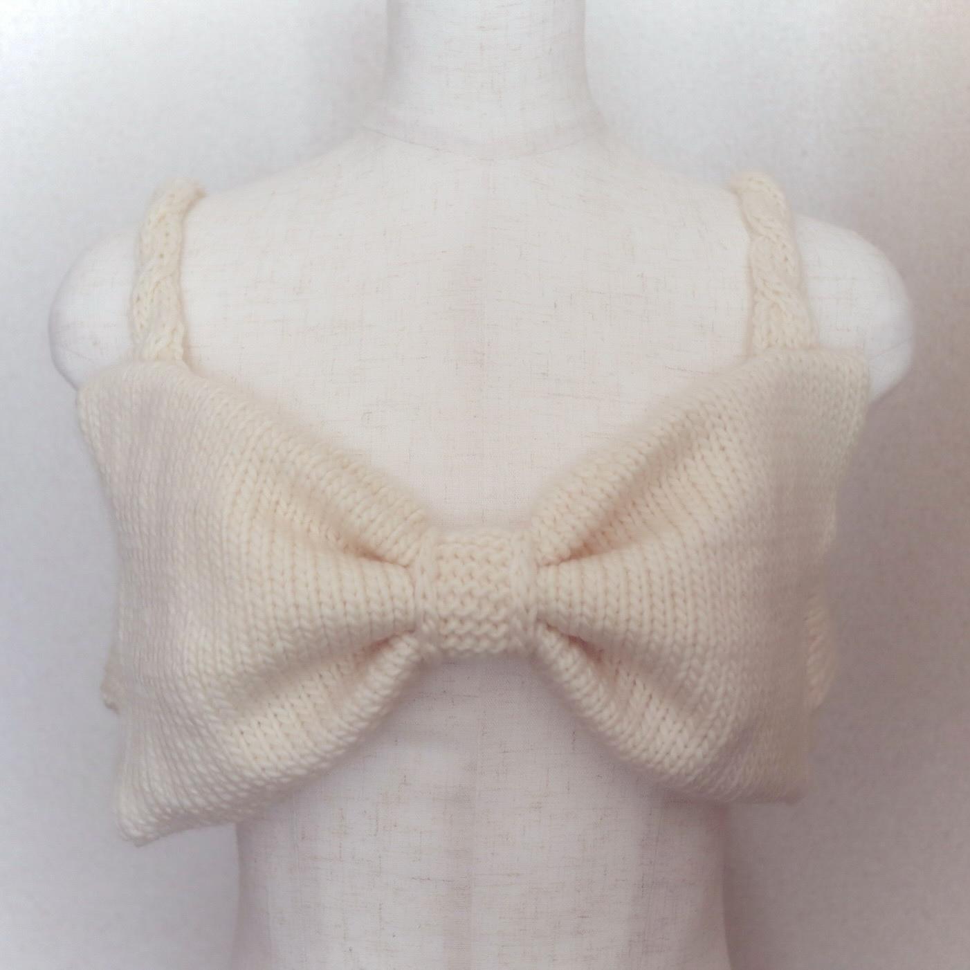 ribbon bustier hand knitted