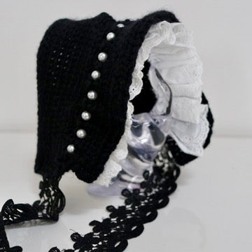 BLACK Knit Lolita Head dress