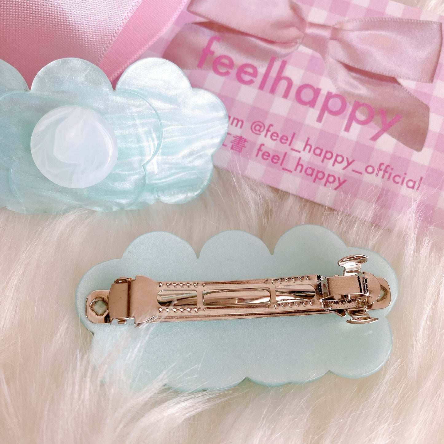 BLUE Flower Acrylic Hair Clip