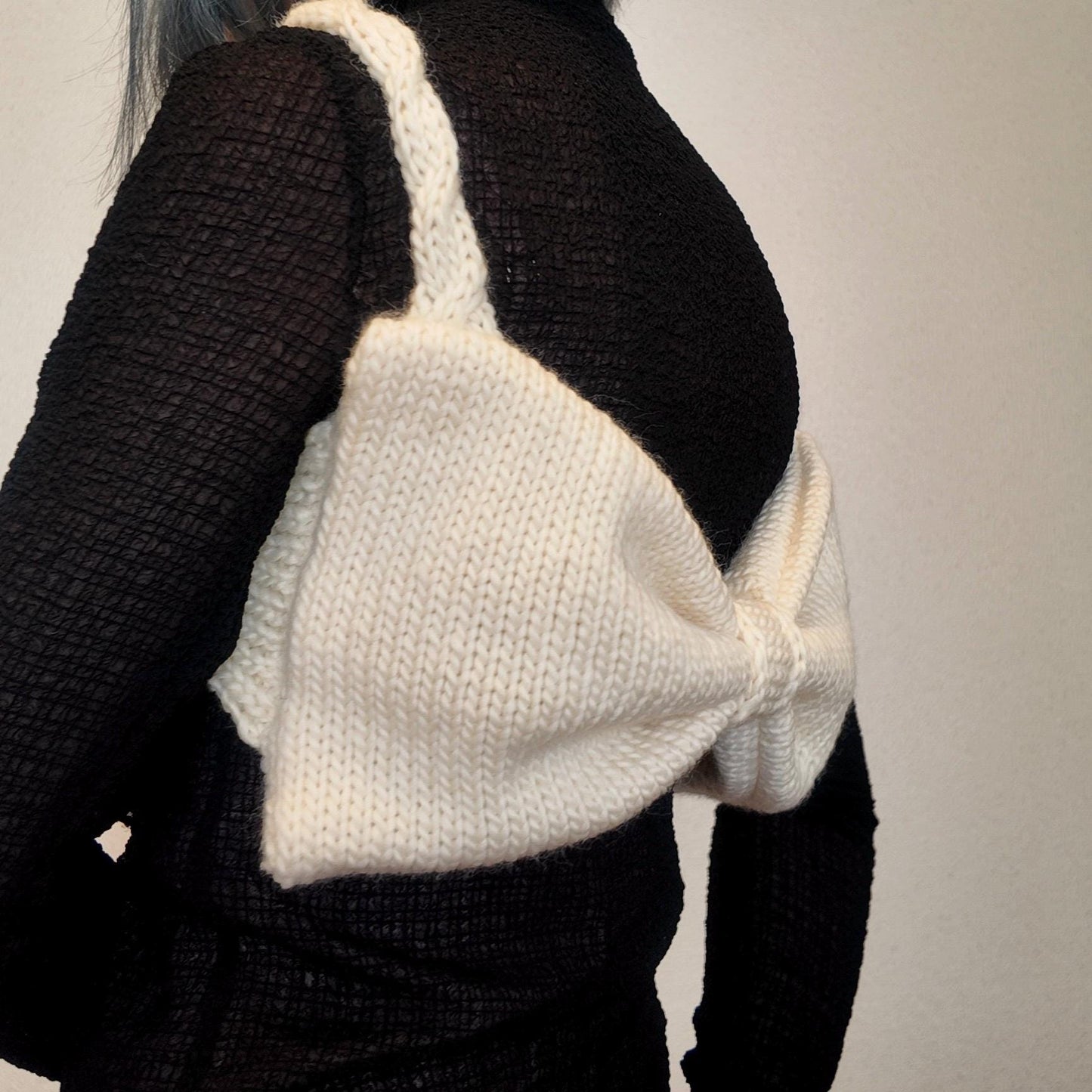ribbon bustier hand knitted