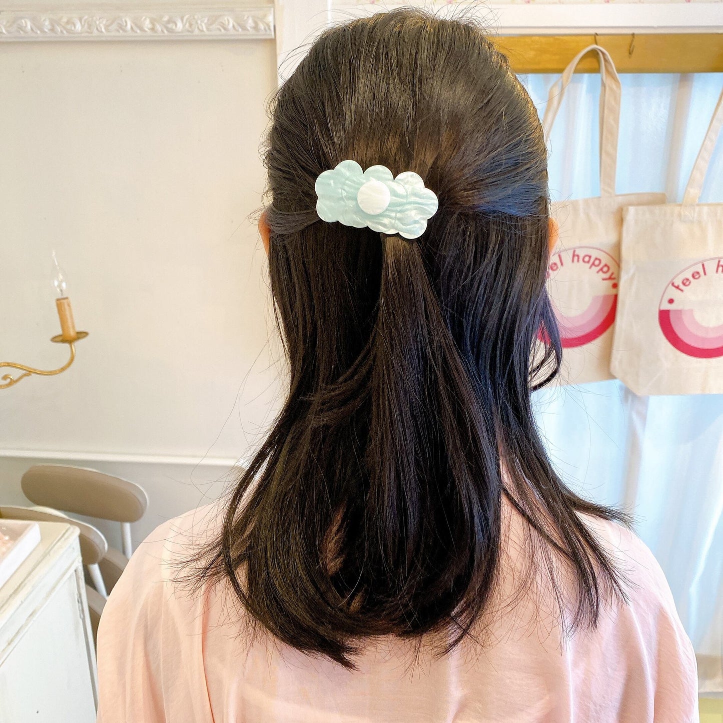 BLUE Flower Acrylic Hair Clip