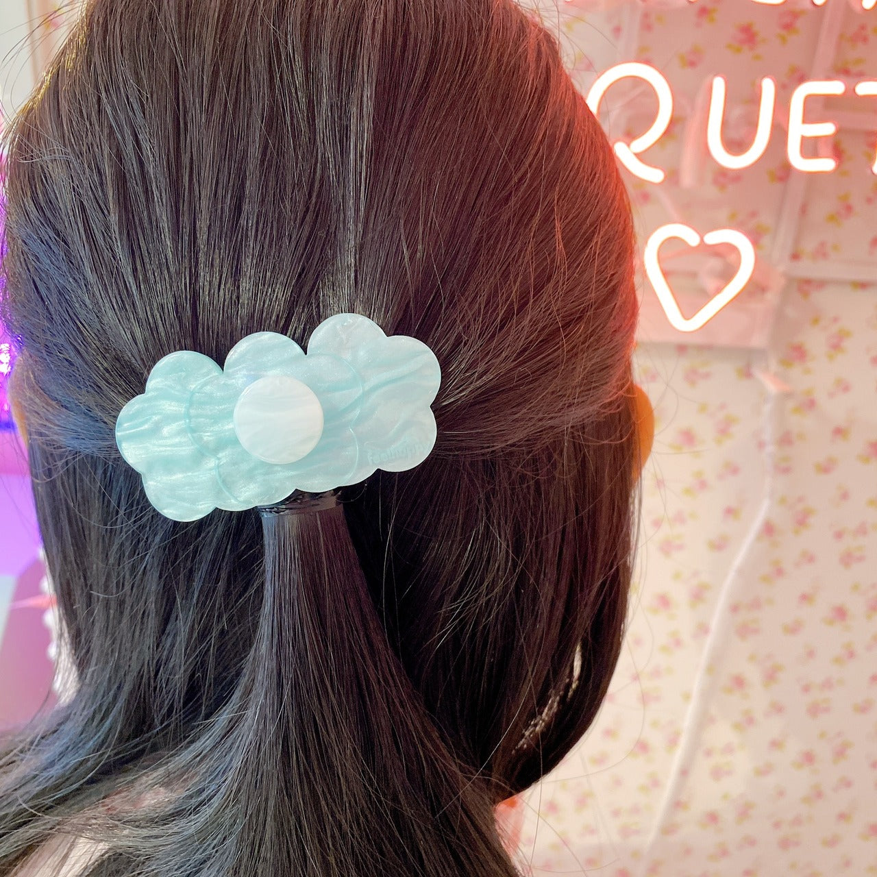 BLUE Flower Acrylic Hair Clip