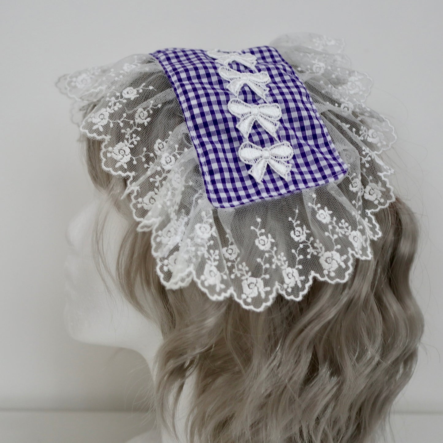 Lolita headdress, ribbon headdress, kawaii accessory, lace headdress, Lolita fashion, Cute headdress, lolita KC, kawaii