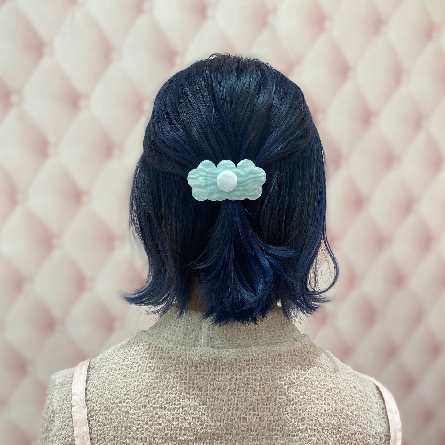 BLUE Flower Acrylic Hair Clip