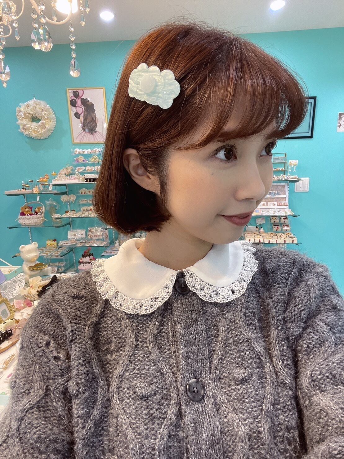 BLUE Flower Acrylic Hair Clip