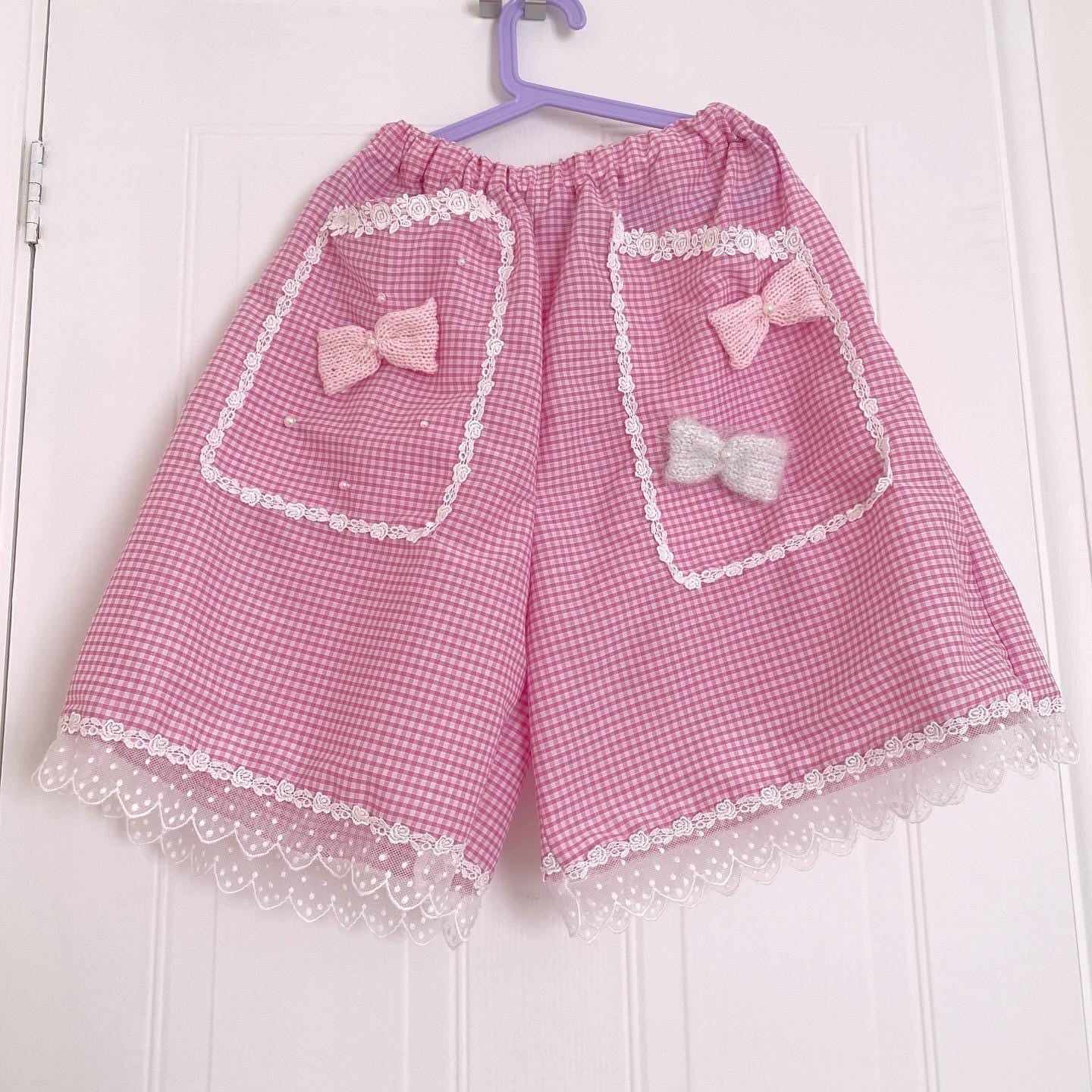 kawaii Culottes - gingham check,cute sweet, yume kawaii, fairy kei, jfashion, harajuku