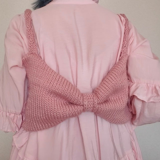 ribbon bustier hand knitted