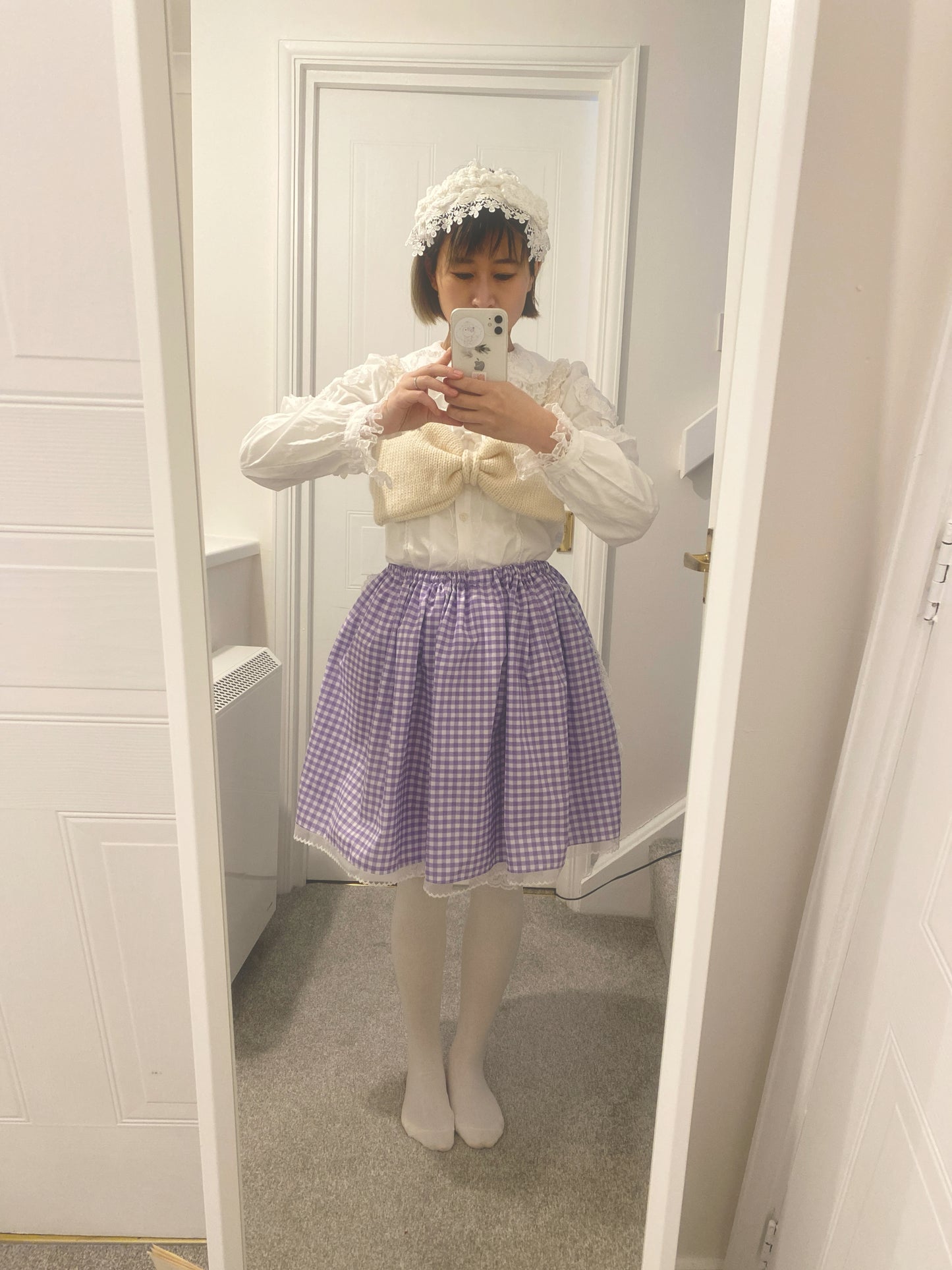 Purple gingham skirt