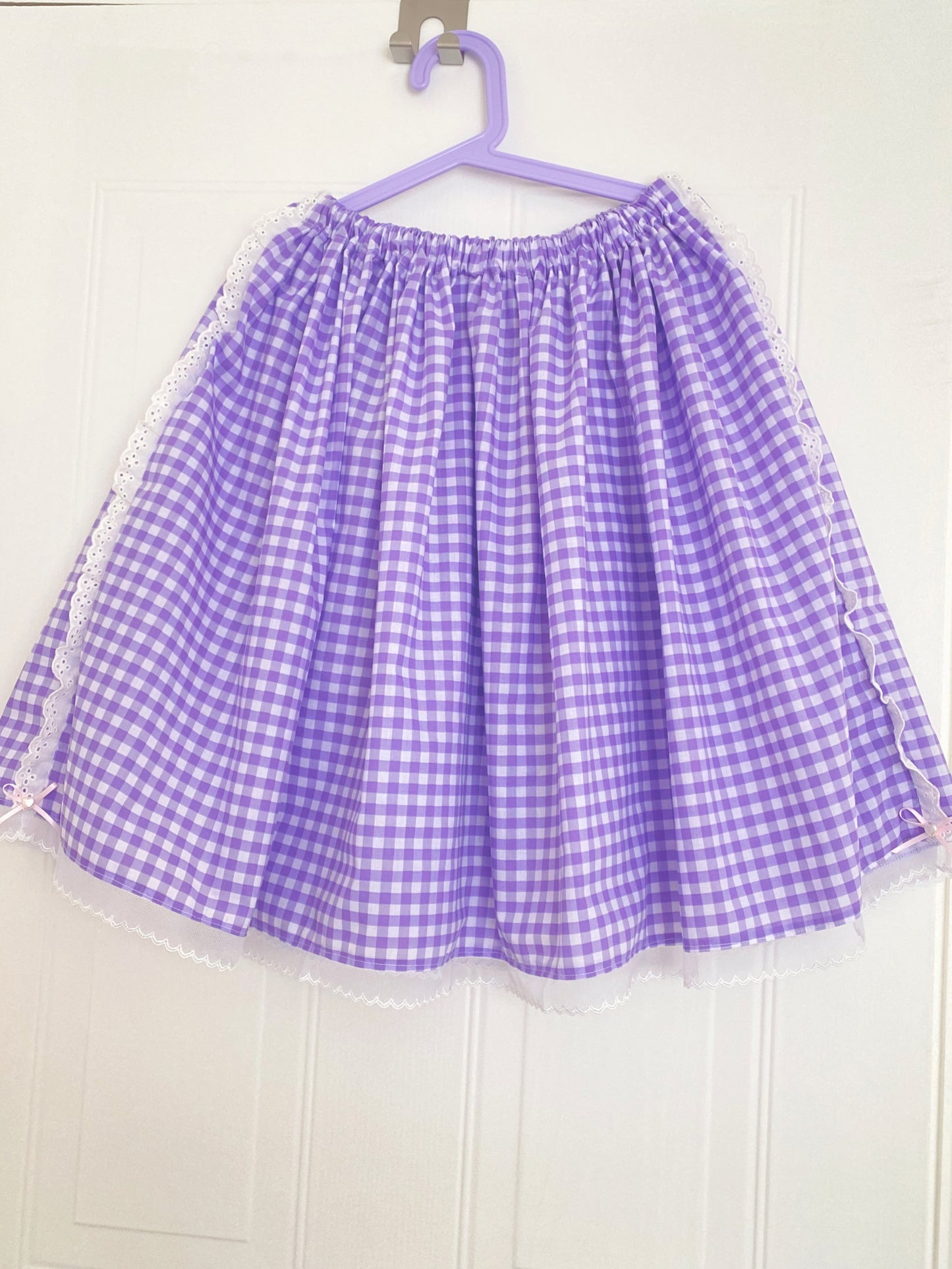 Purple gingham skirt