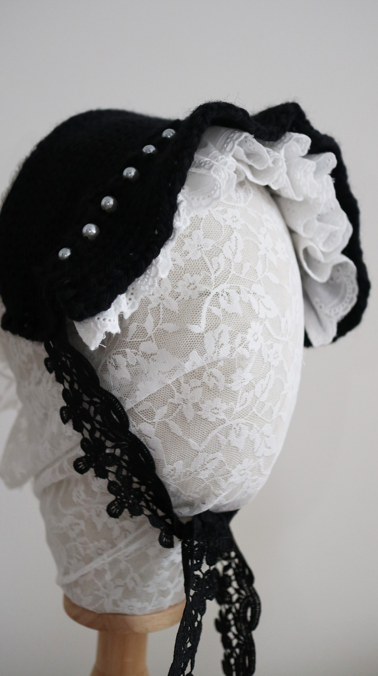 BLACK Knit Lolita Head dress
