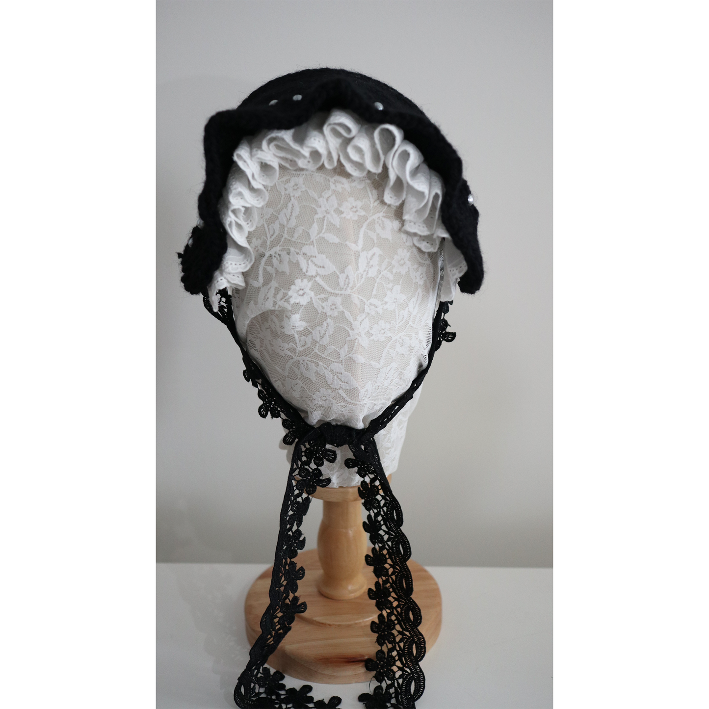 BLACK Knit Lolita Head dress