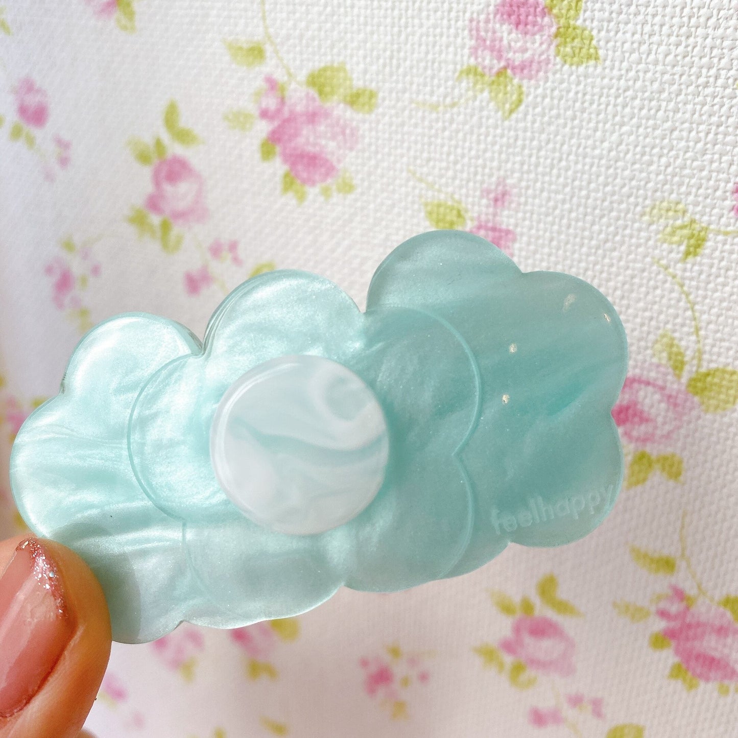 BLUE Flower Acrylic Hair Clip
