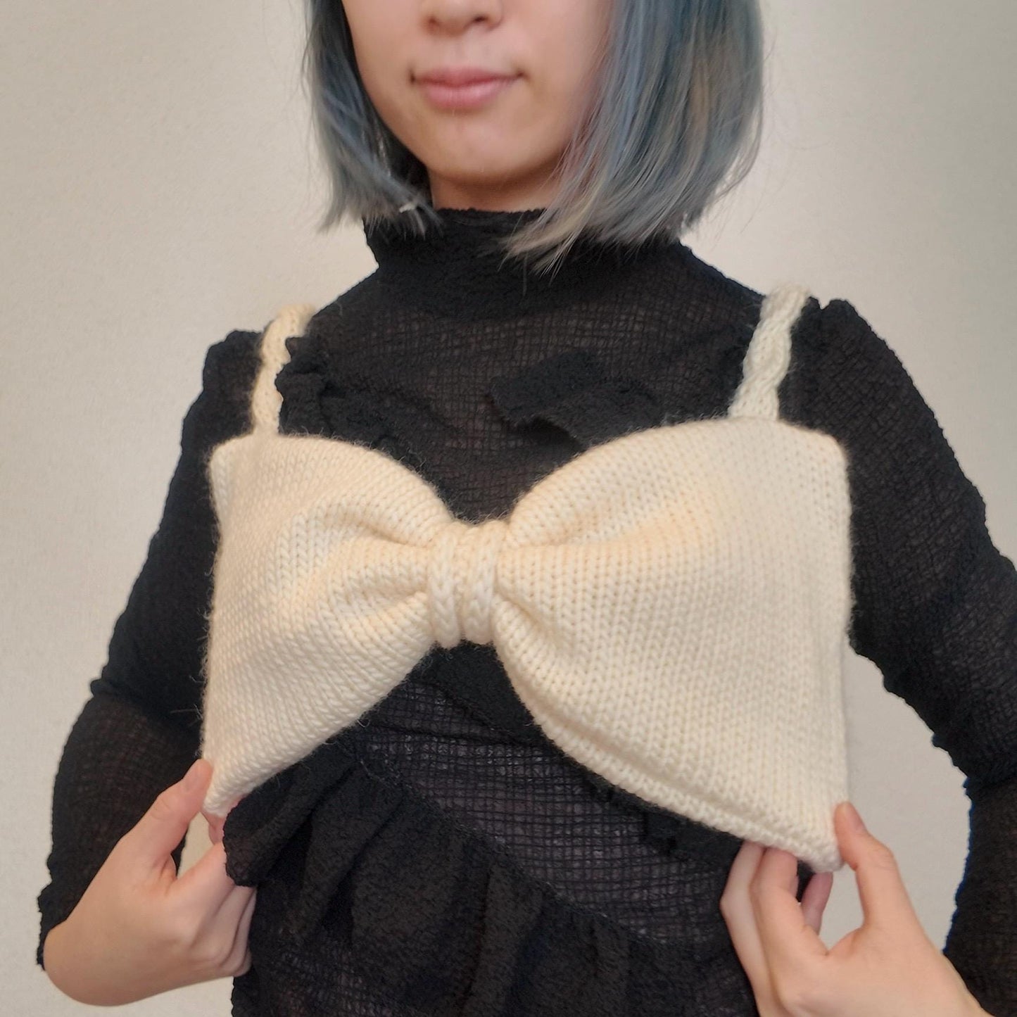 ribbon bustier hand knitted