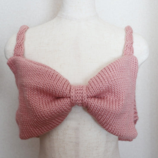 ribbon bustier hand knitted