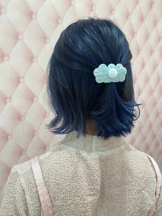 BLUE Flower Acrylic Hair Clip