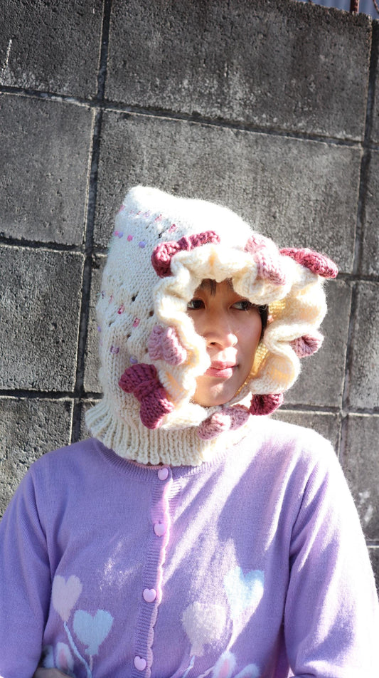 Ribbon knit balaclava