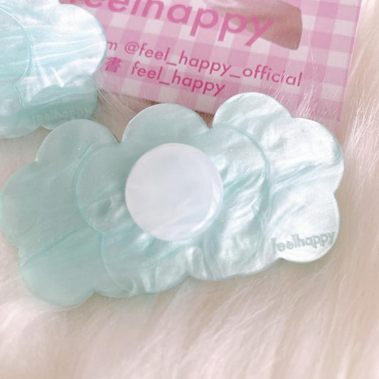 BLUE Flower Acrylic Hair Clip