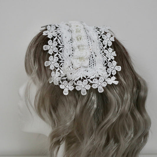 WHITE Knit Lolita Head dress