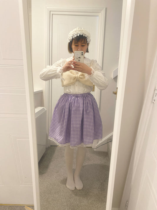 Purple gingham skirt