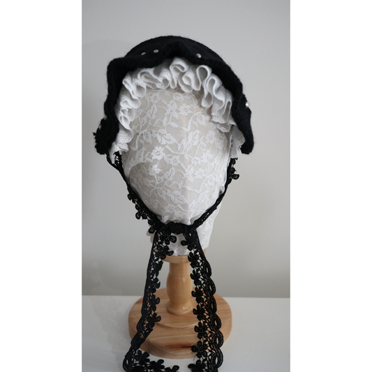 BLACK Knit Lolita Head dress