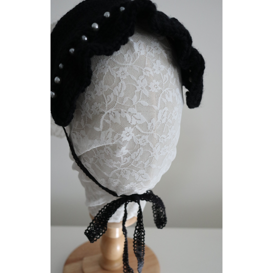 BLACK Knit Lolita Head dress