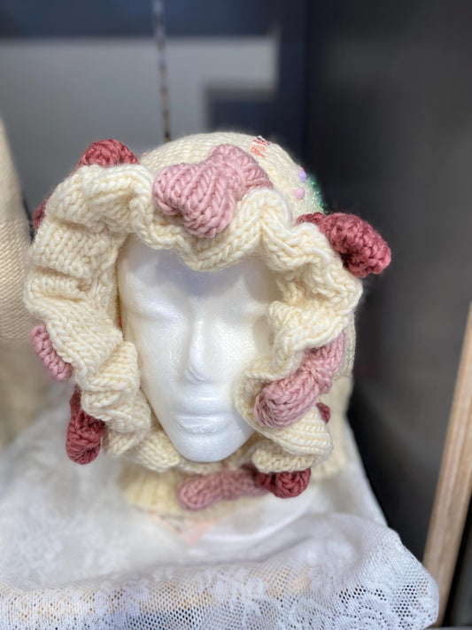 Ribbon knit balaclava